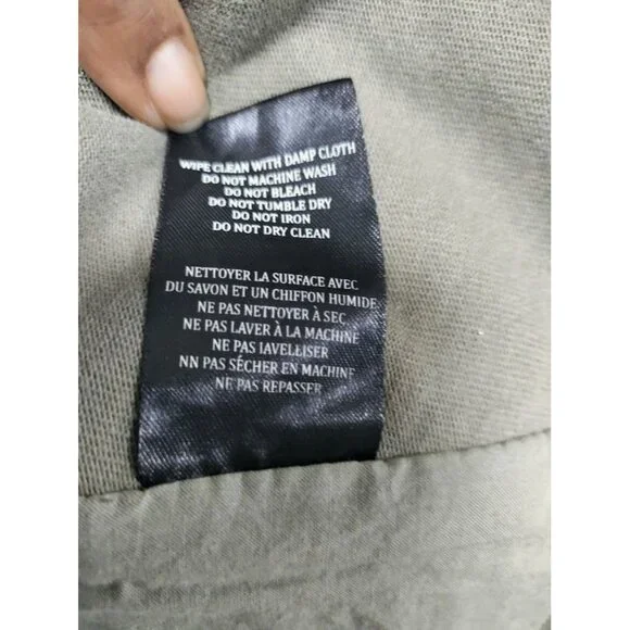 Blank NYC Faux Suede Leather Draped Moto Asymmetrical Jacket Green XS - Picture 7 of 15